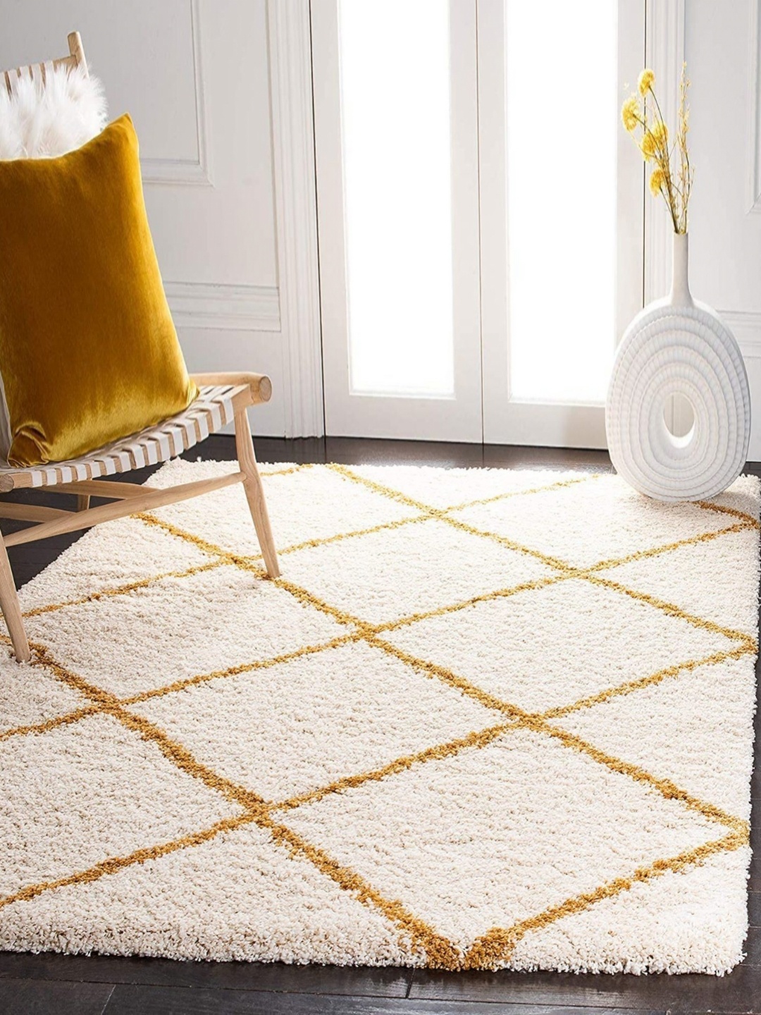 

Banchmark Home Furnishings Grey Traditional Shaggy Woollen Carpet