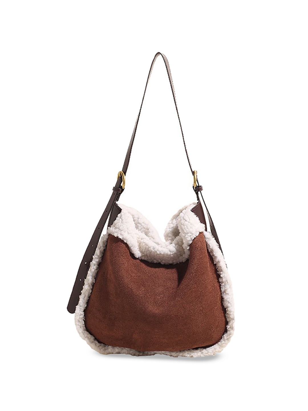 

StyleCast x Revolte Suede Bucket Shoulder Bag, Coffee brown