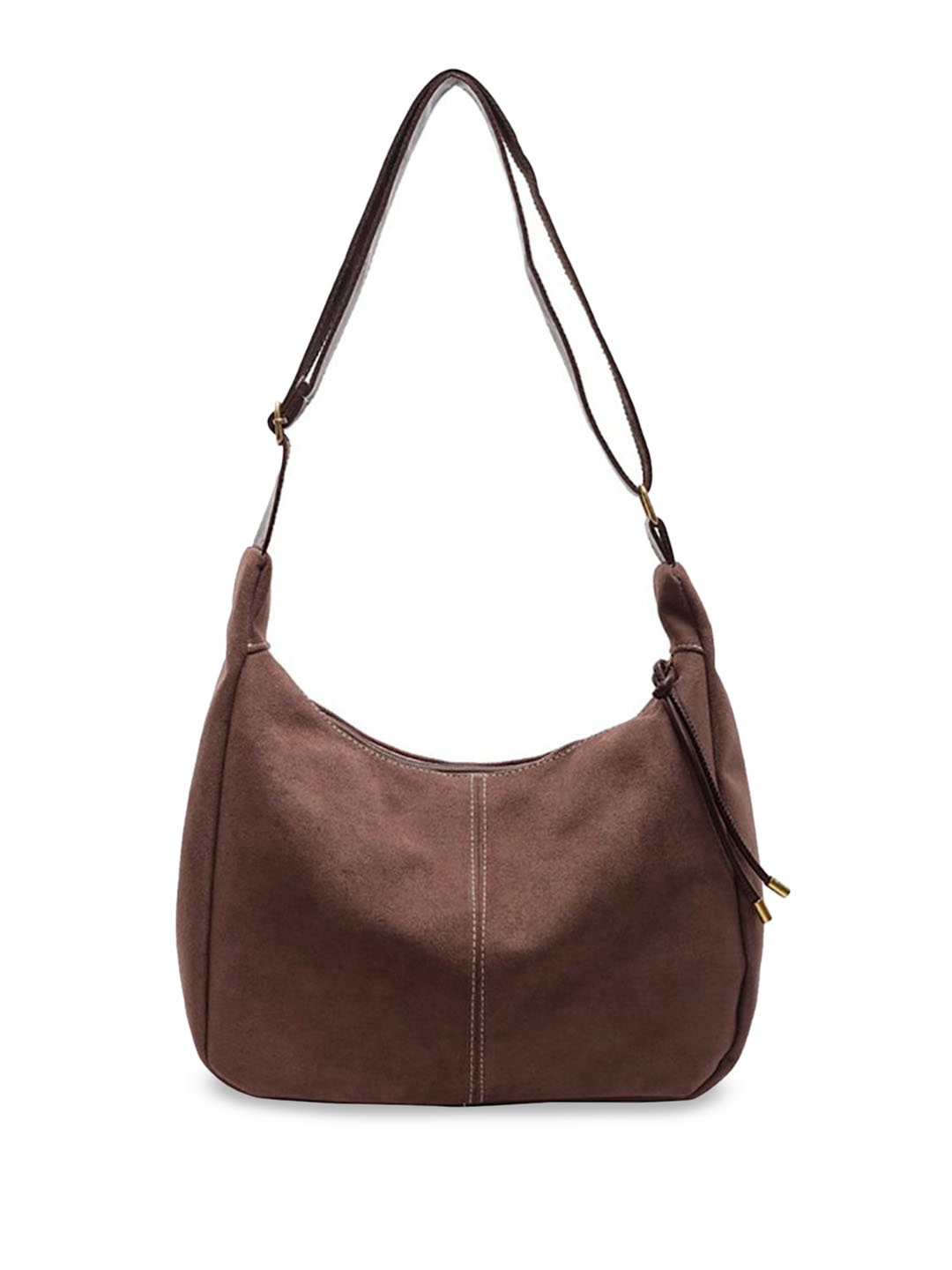 

StyleCast x Revolte Suede Bucket Shoulder Bag, Coffee brown