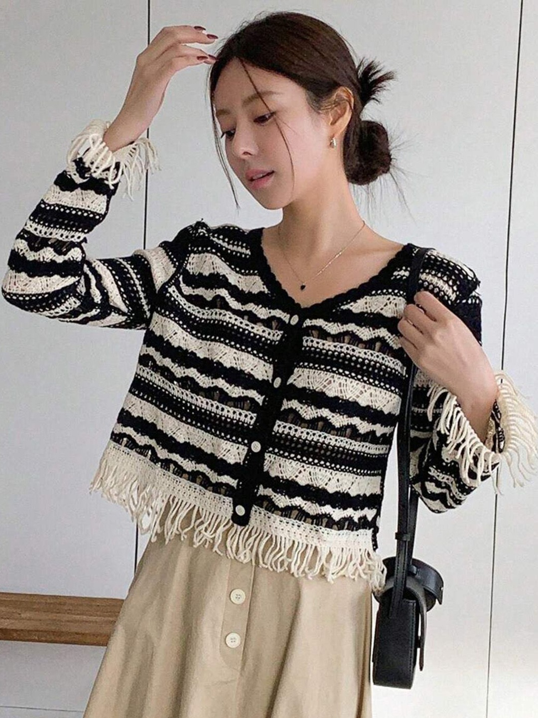 

JC Mode Striped Top, Black