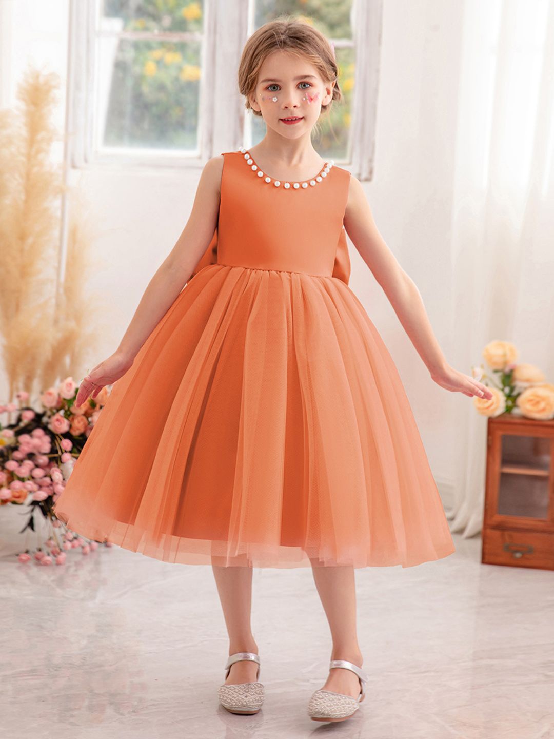 

INCLUD Fit & Flare Dress, Orange
