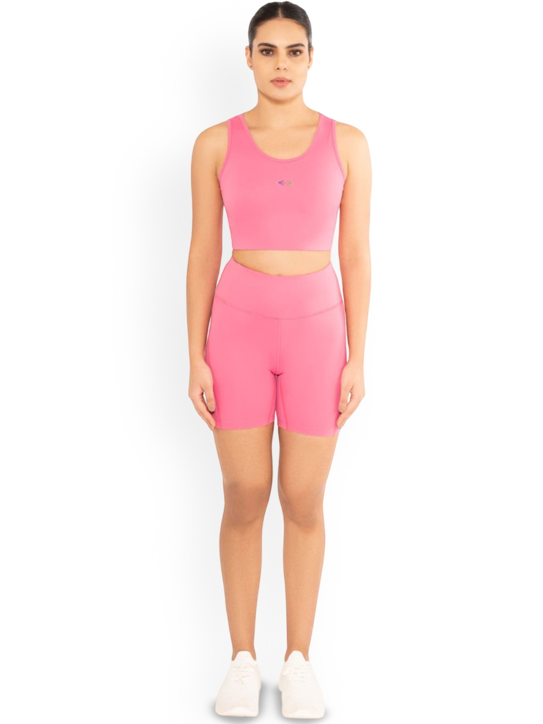 

STRCH High Rise Above Knee Length Active Tights, Pink