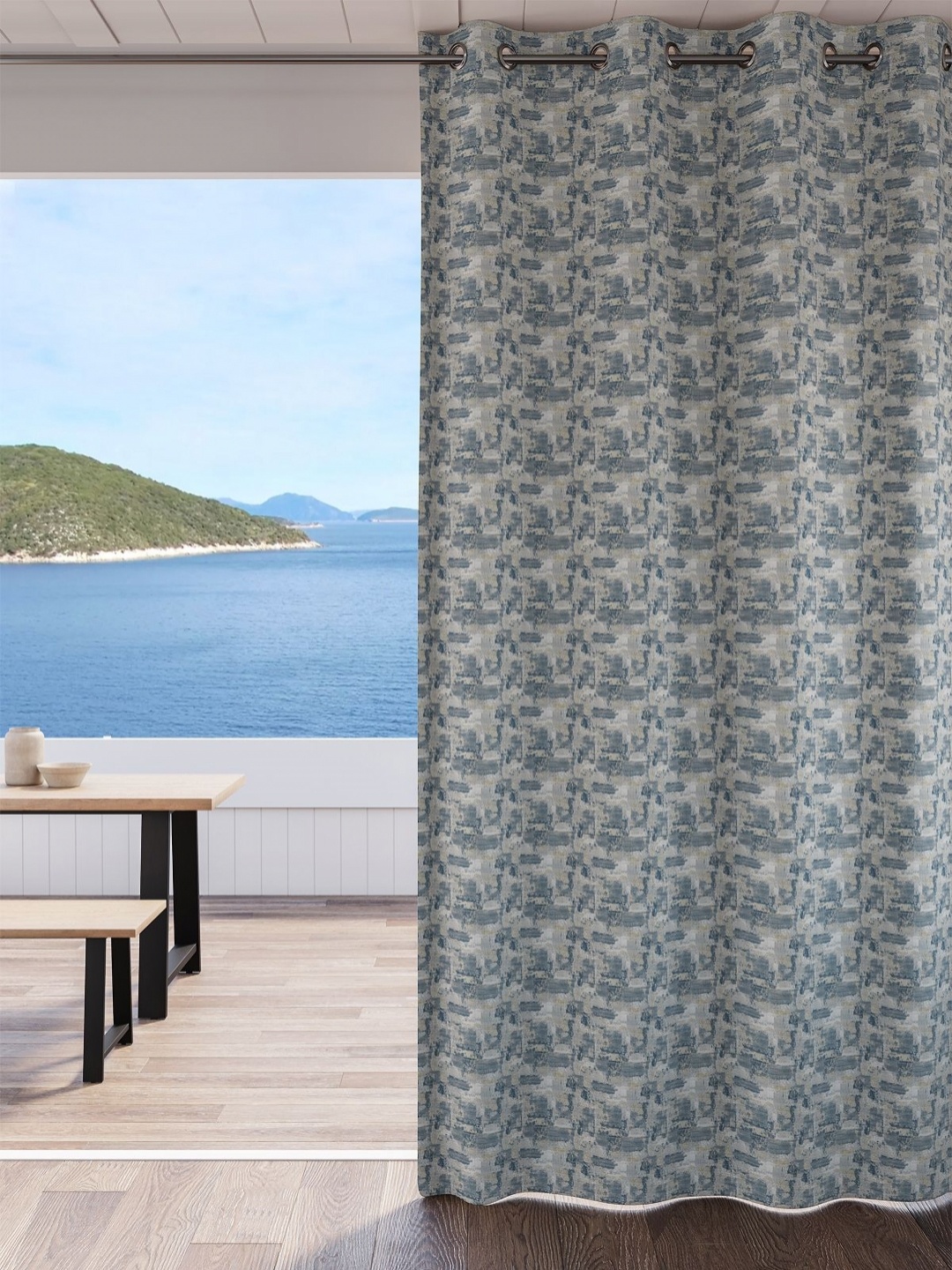 

DDecor Blue Room Darkening Long Door Curtain