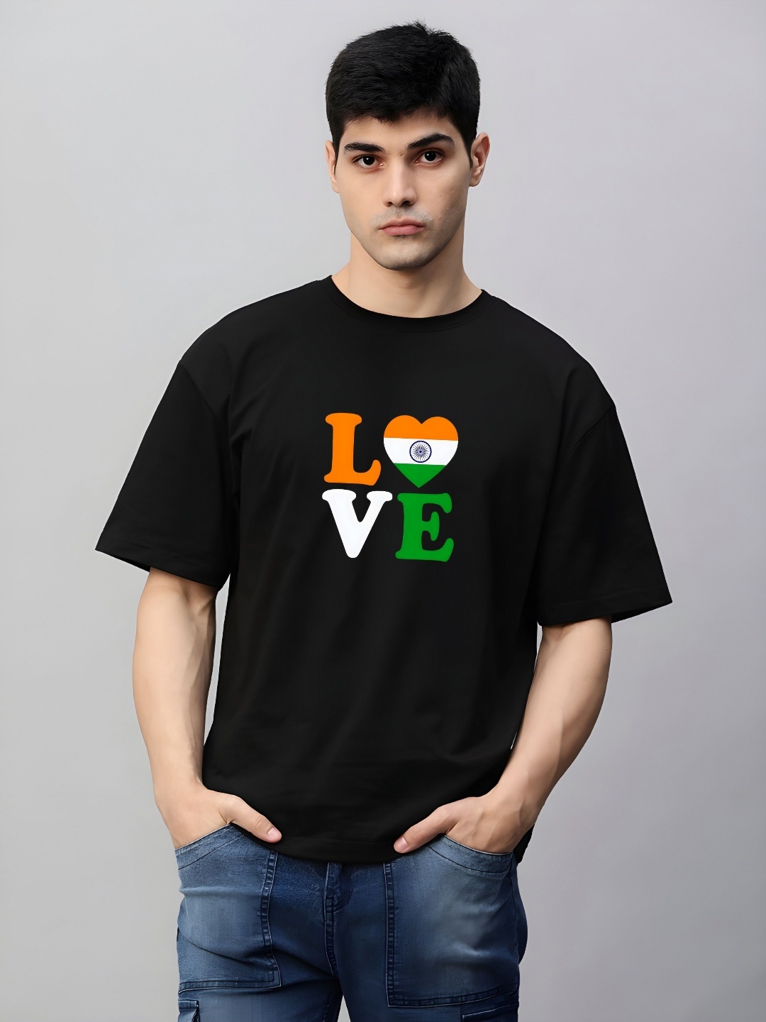 

KAIDO Men Drop-Shoulder Sleeves T-shirt, Black
