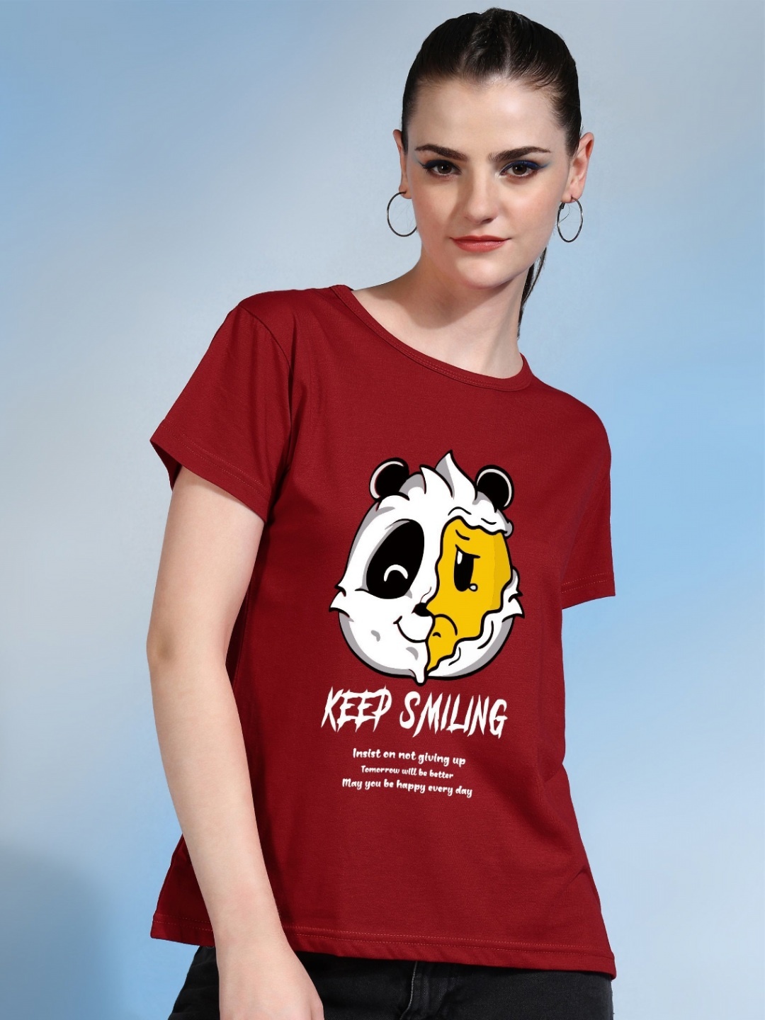 

Moda Rapido Women Printed Bio Finish T-shirt, Red