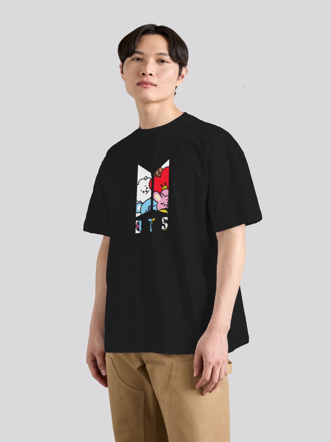 

The Korhean Store Men Printed T-shirt, Black