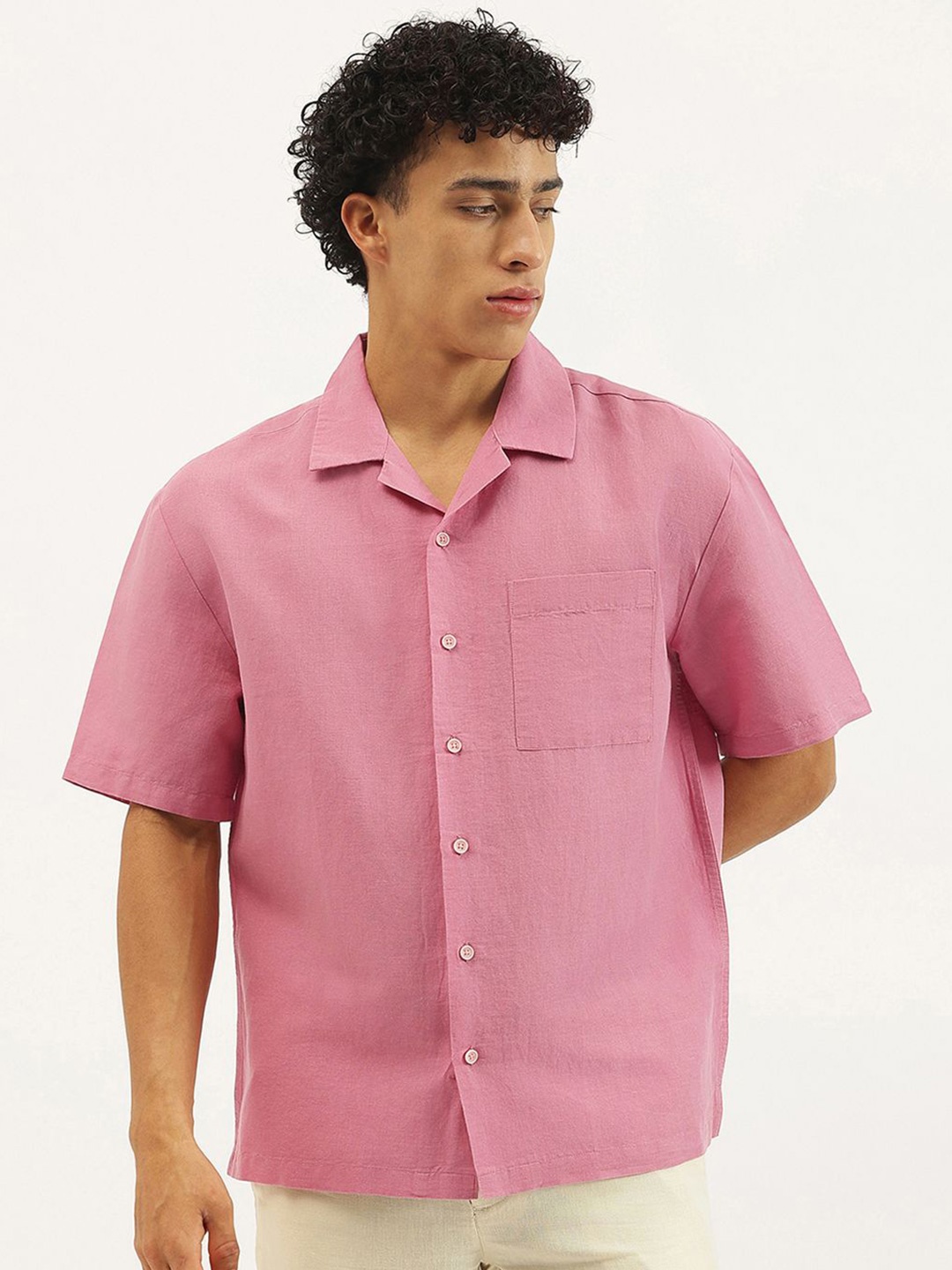 

United Colors of Benetton Men Opaque Casual Shirt, Pink