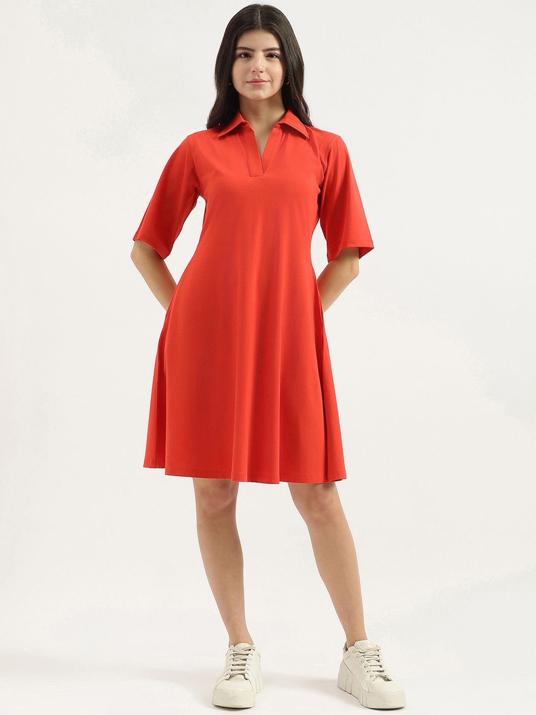 

United Colors of Benetton A-Line Dress, Red