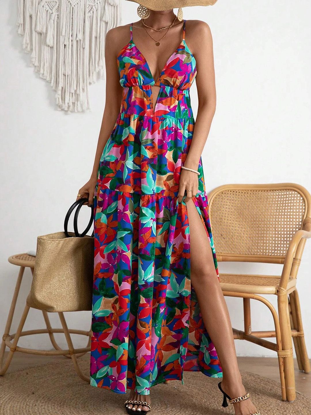 

JC Mode Floral Print Maxi Dress, Multi