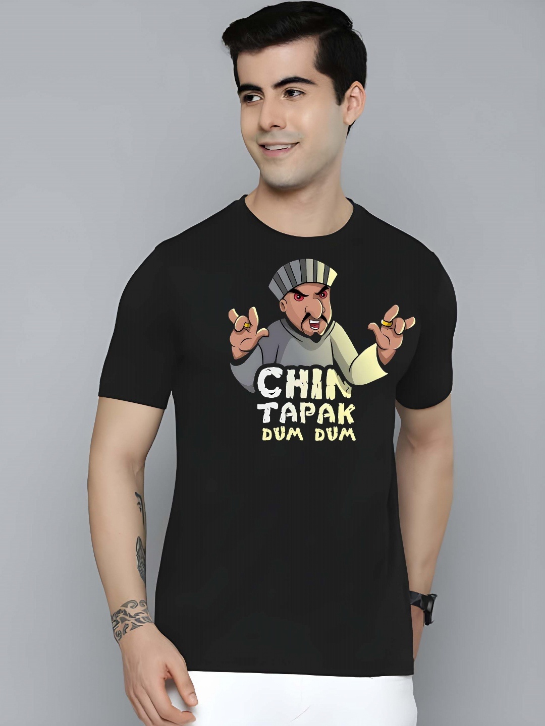 

THE BEETEL HOUSE Men Drop-Shoulder Sleeves T-shirt, Black