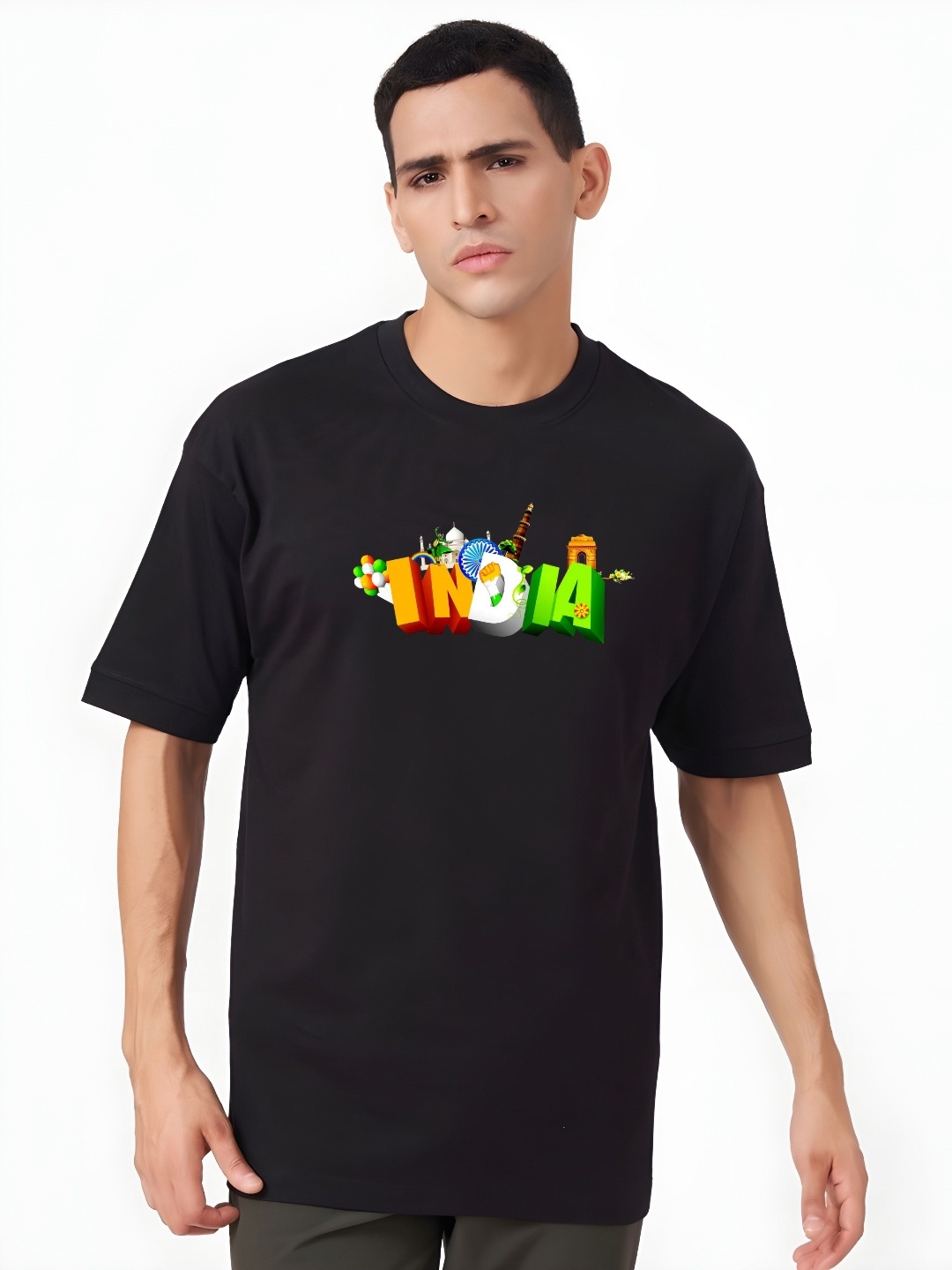 

KAIDO Men Drop-Shoulder Sleeves T-shirt, Black