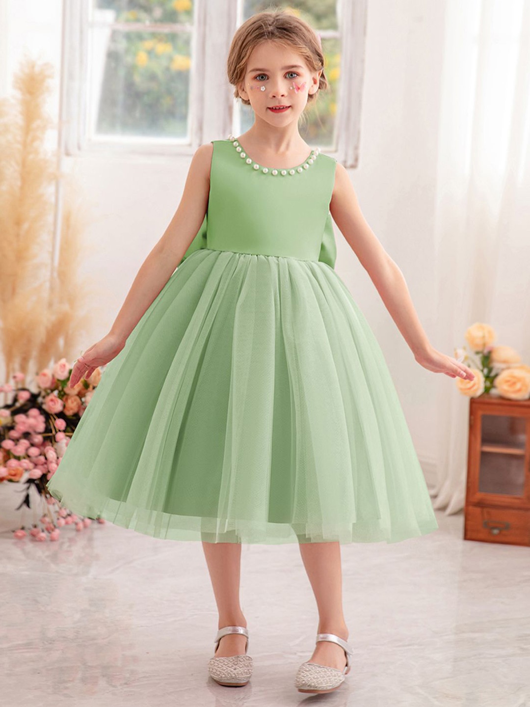 

INCLUD Fit & Flare Dress, Green