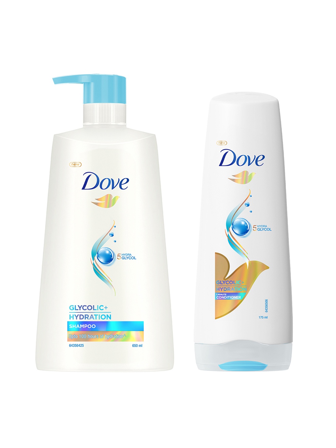 

Dove Set of Glycolic+ Hydration Conditioner - 175ml & XL Shampoo - 650ml, White