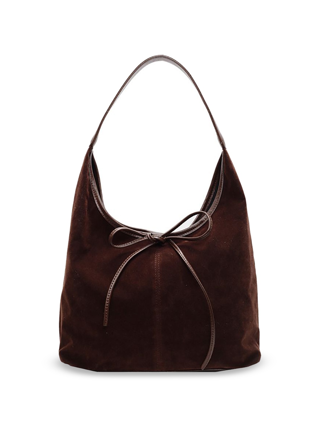 

StyleCast x Revolte Suede Half Moon Shoulder Bag, Coffee brown