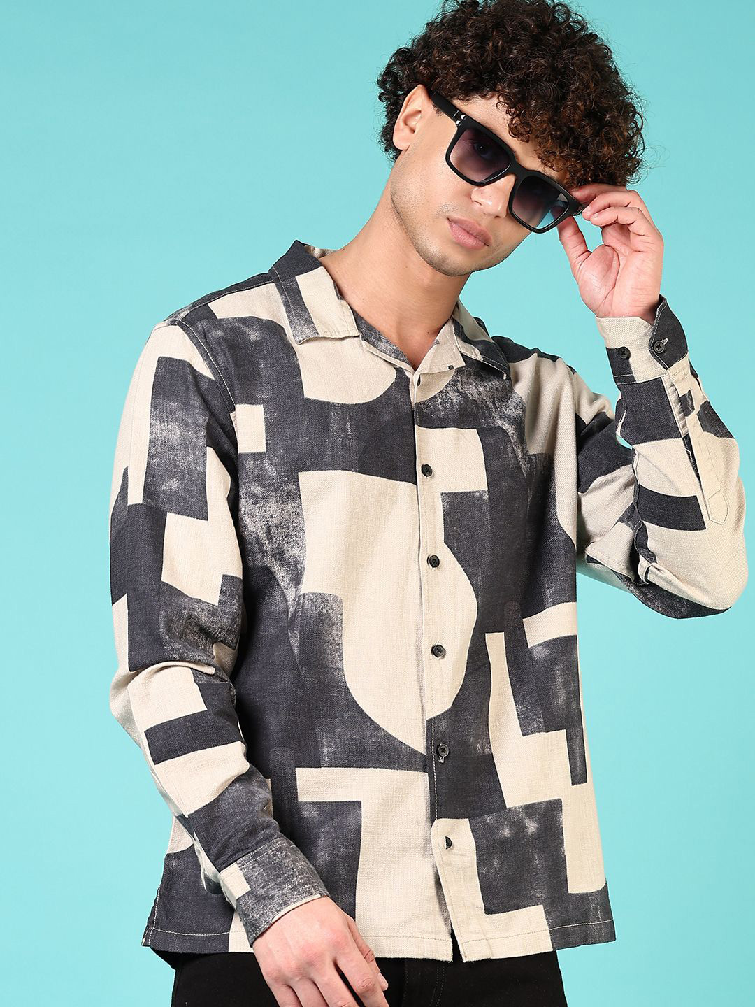 

V-Mart Men Opaque Printed Casual Shirt, Blue
