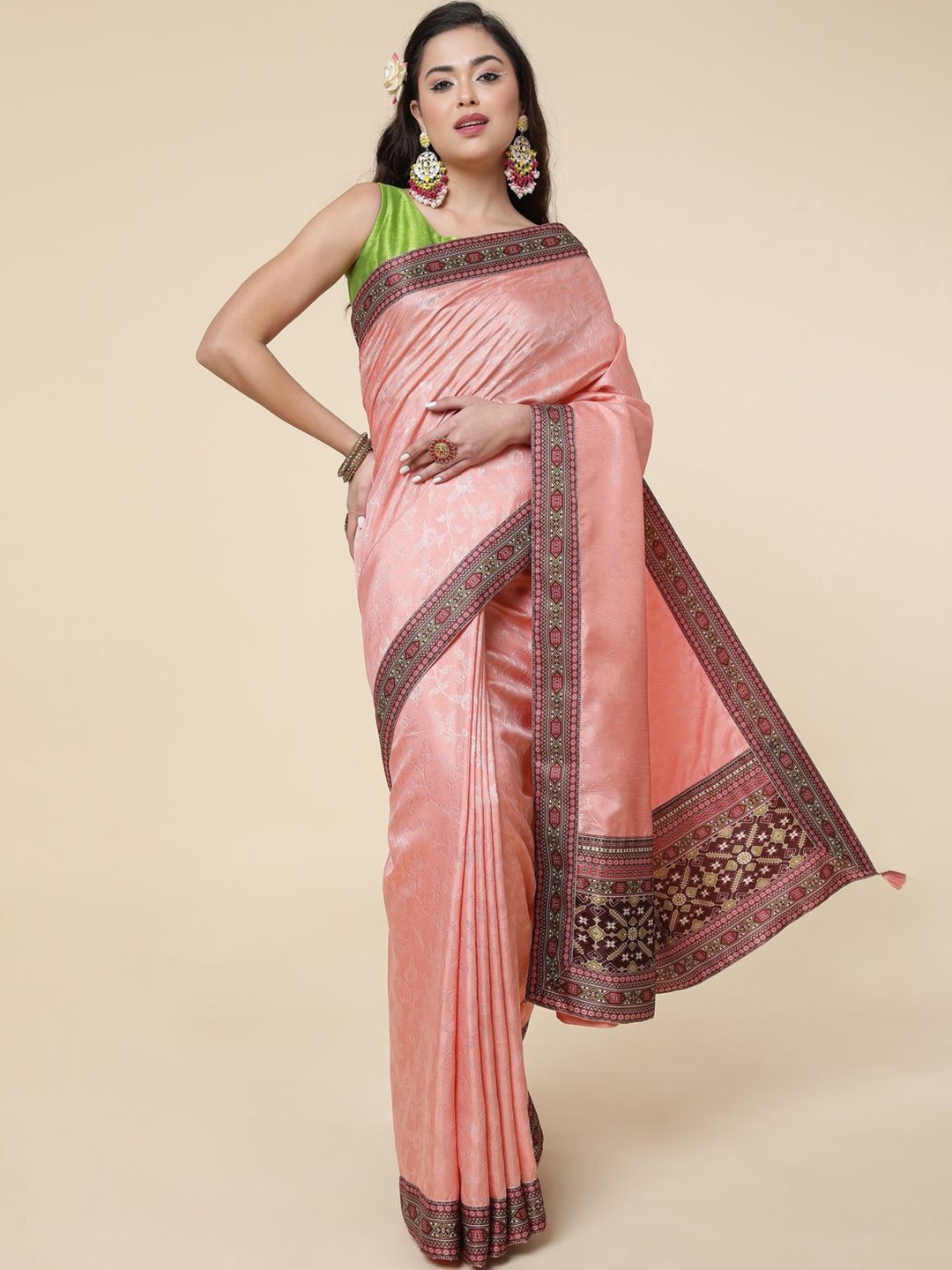 

Suha Woven Design Art Silk Saree, Peach