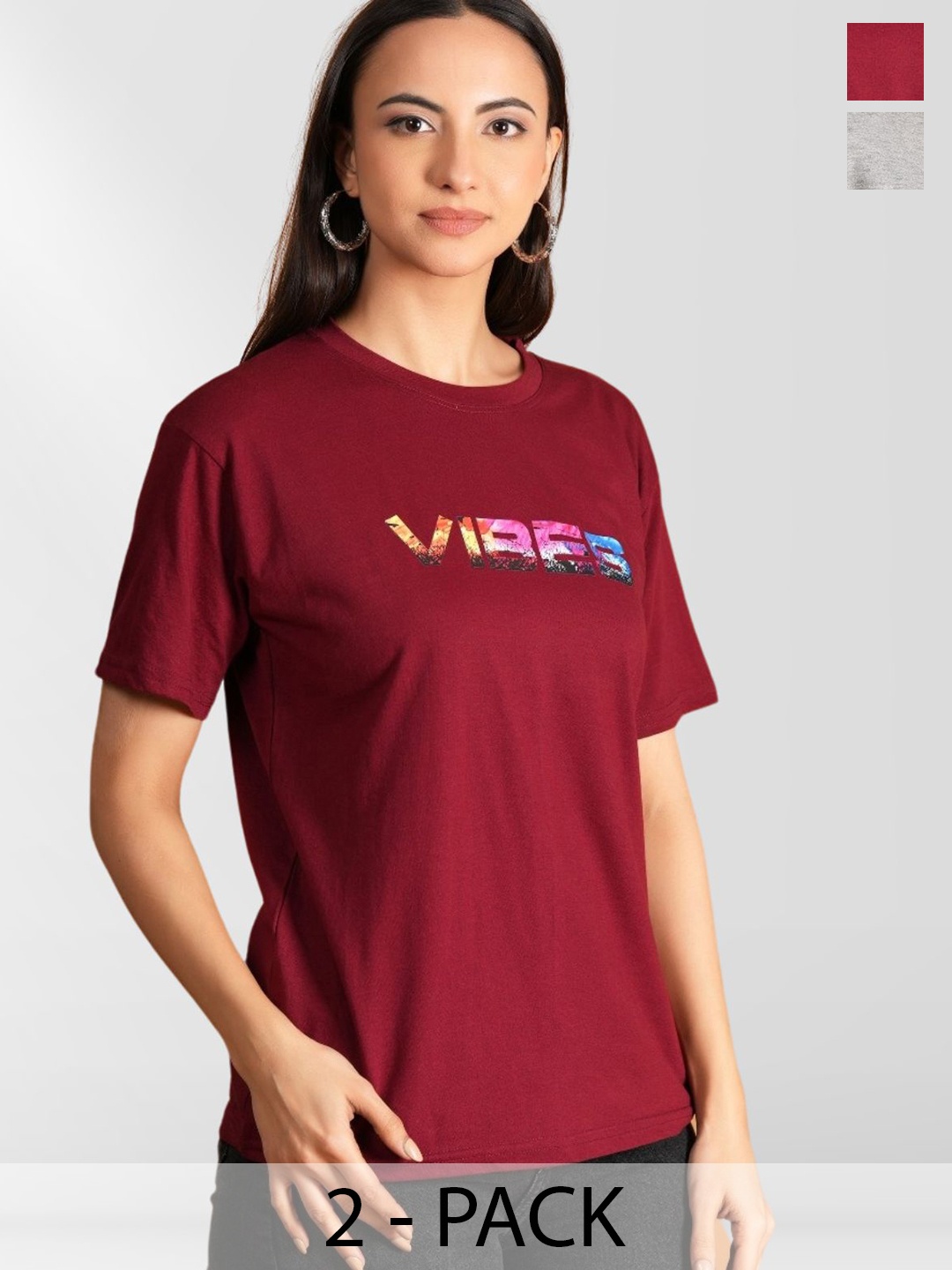 

Metronaut Women Typography 2 Printed Applique T-shirt, Multi