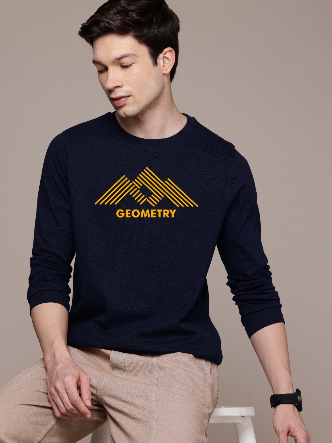 

Moda Rapido Men Printed T-shirt, Navy blue