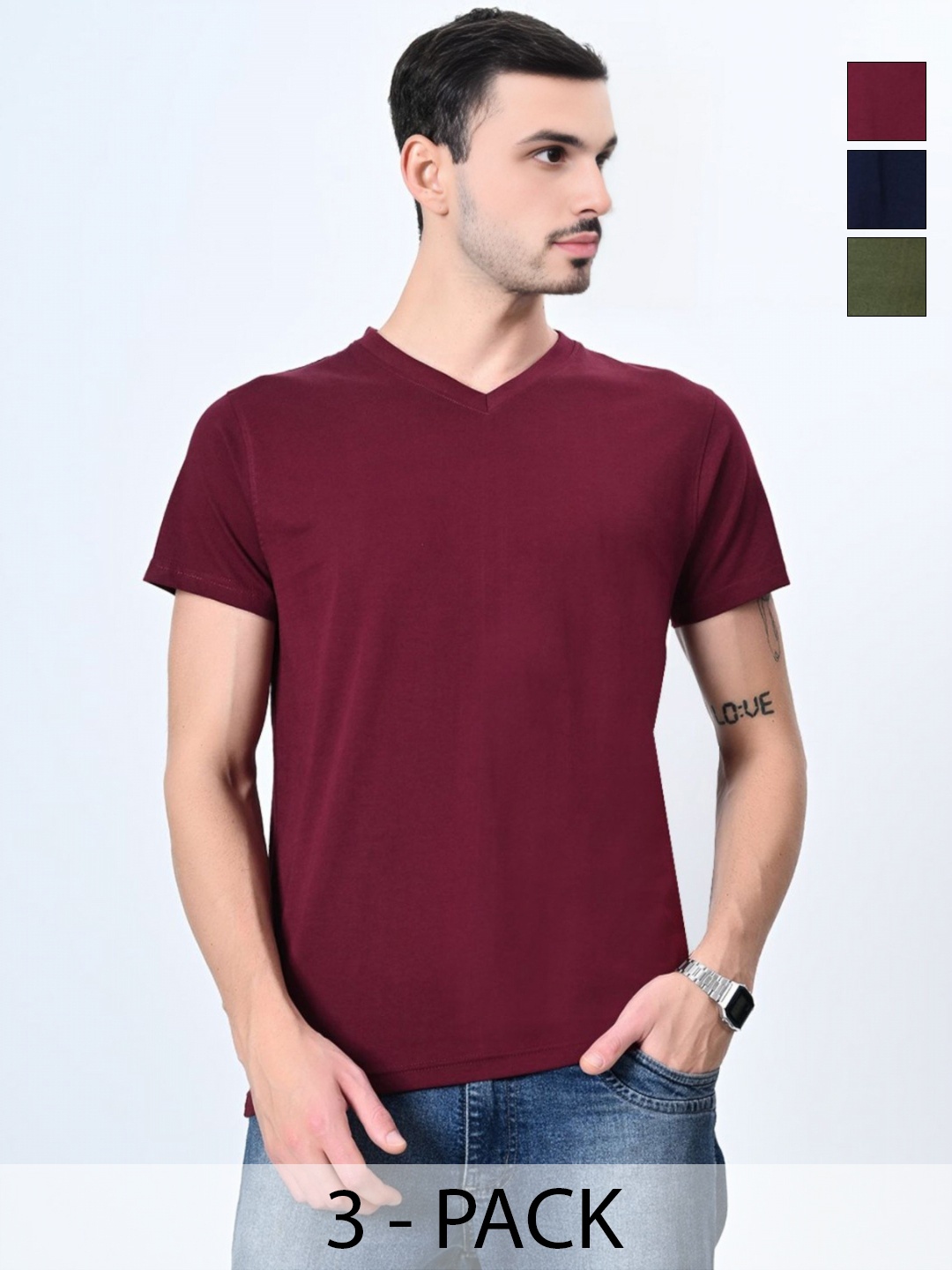 

Enciger Men 3 V-Neck T-shirt, Steel