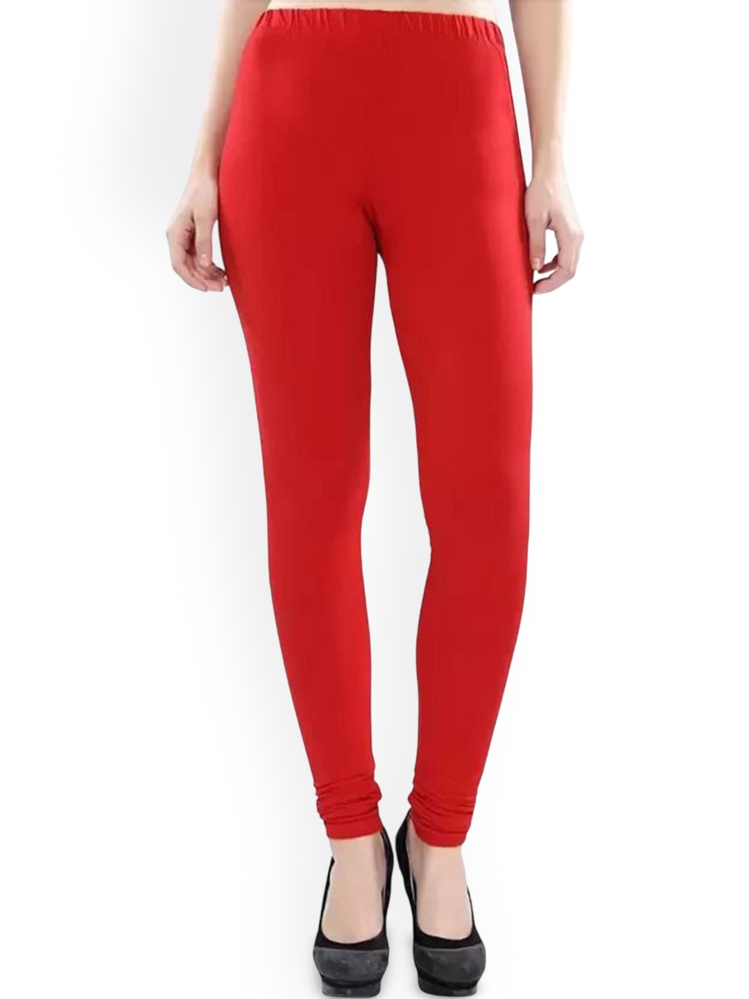 

URBAN KANYA Mid-Rise Churidar-Length Leggings, Red