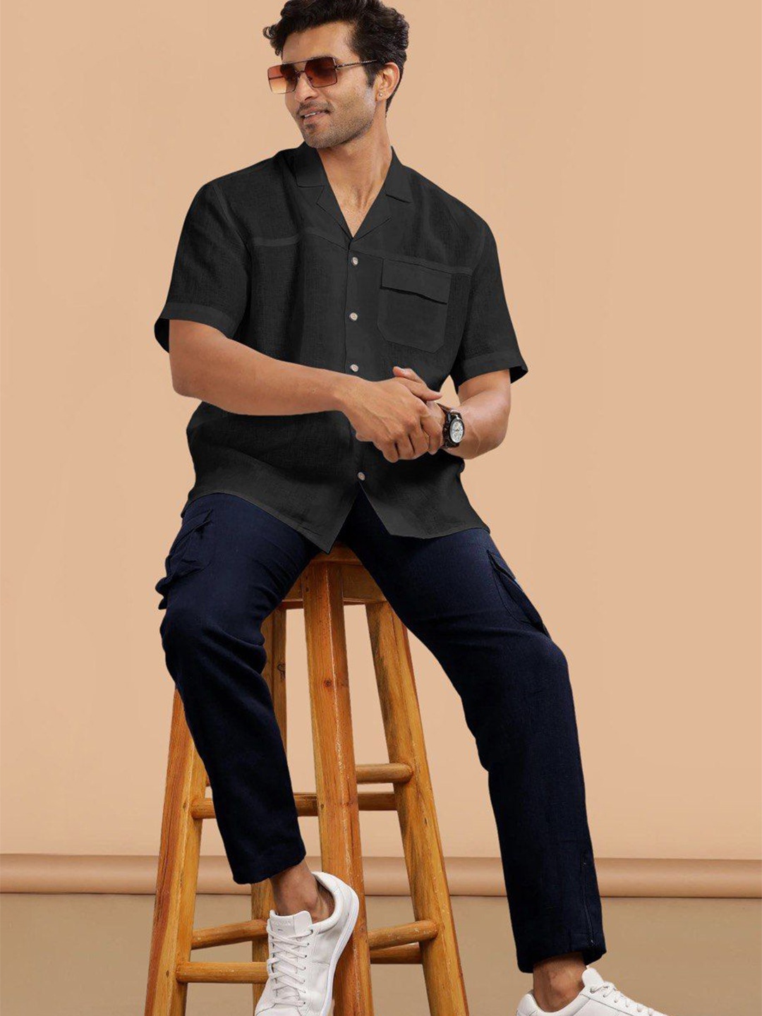 

Bombay Begum Men Opaque Casual Shirt, Black