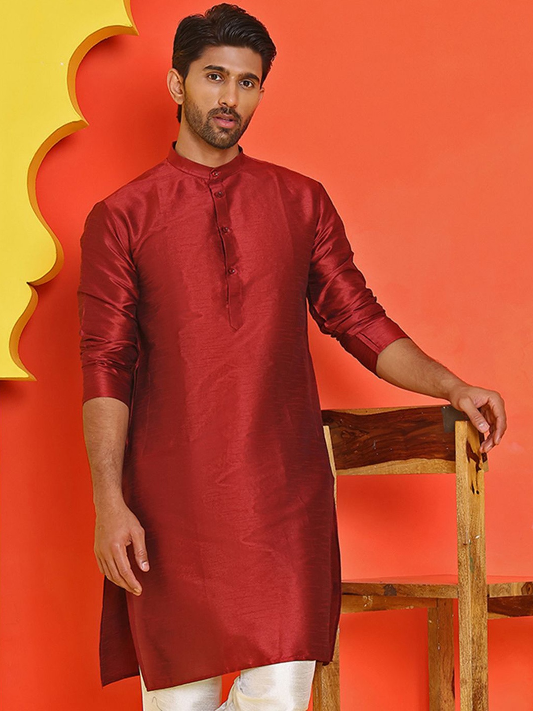 

Jompers Men Kurta, Maroon