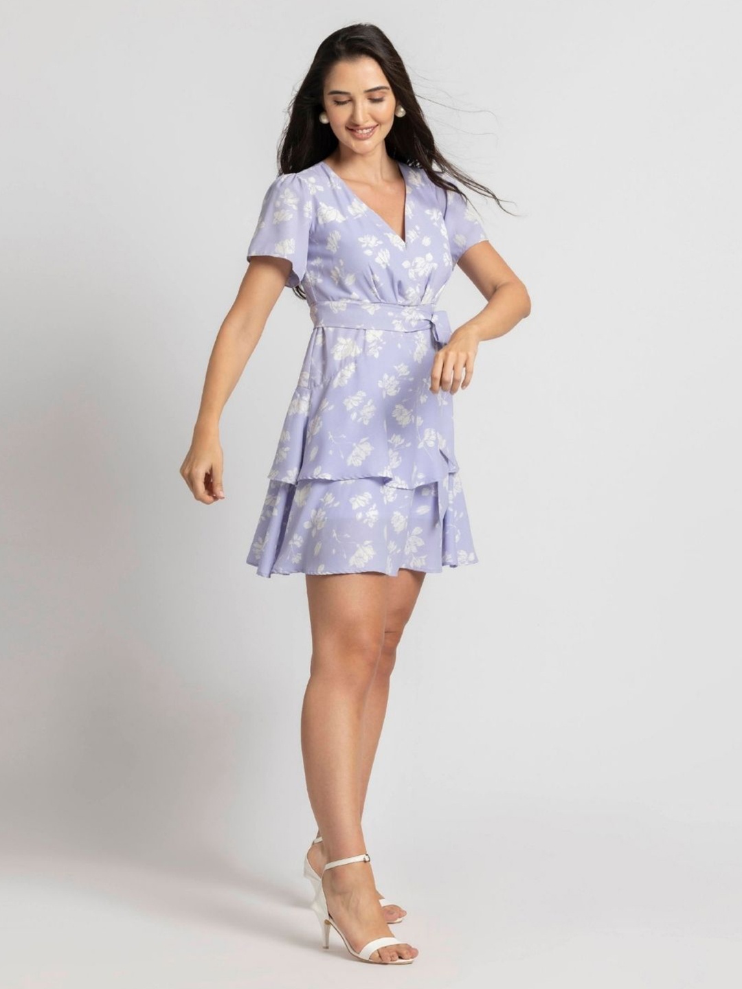 

JULO Floral Print Mini Dress, Lavender