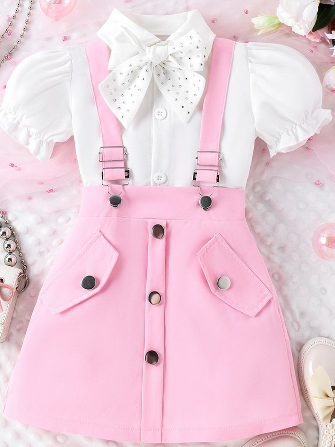 

LULU & SKY Girls Shirt with Skirt, Pink