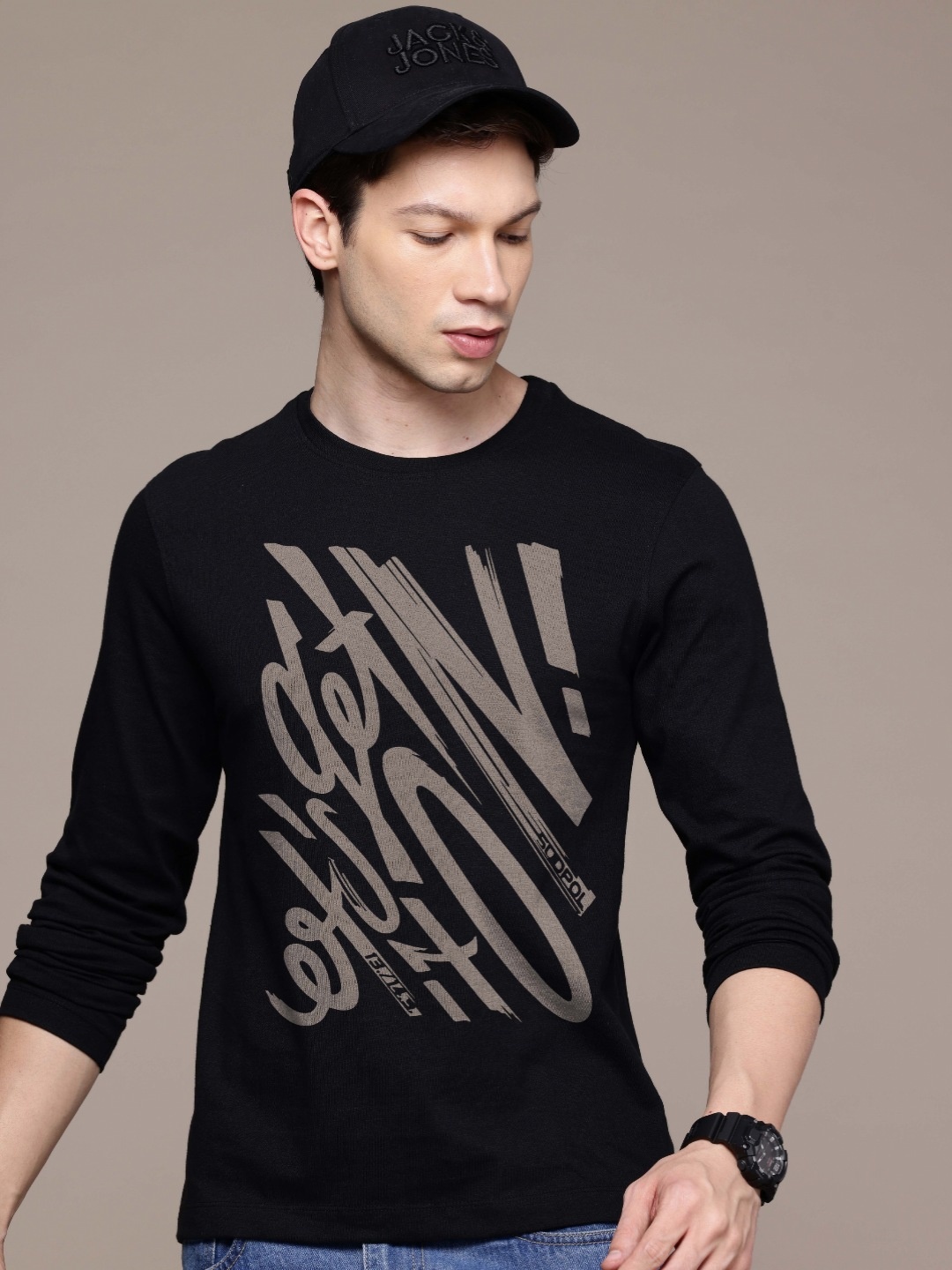 

Moda Rapido Men Printed T-shirt, Black
