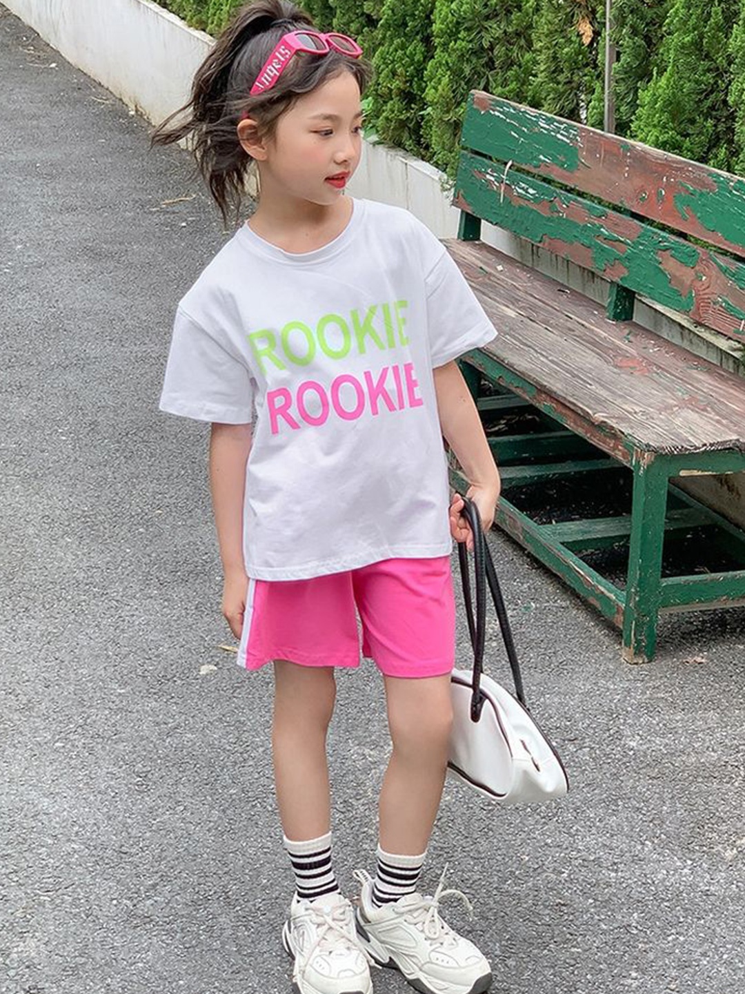 

LULU & SKY Girls Printed T-shirt with Shorts, Pink