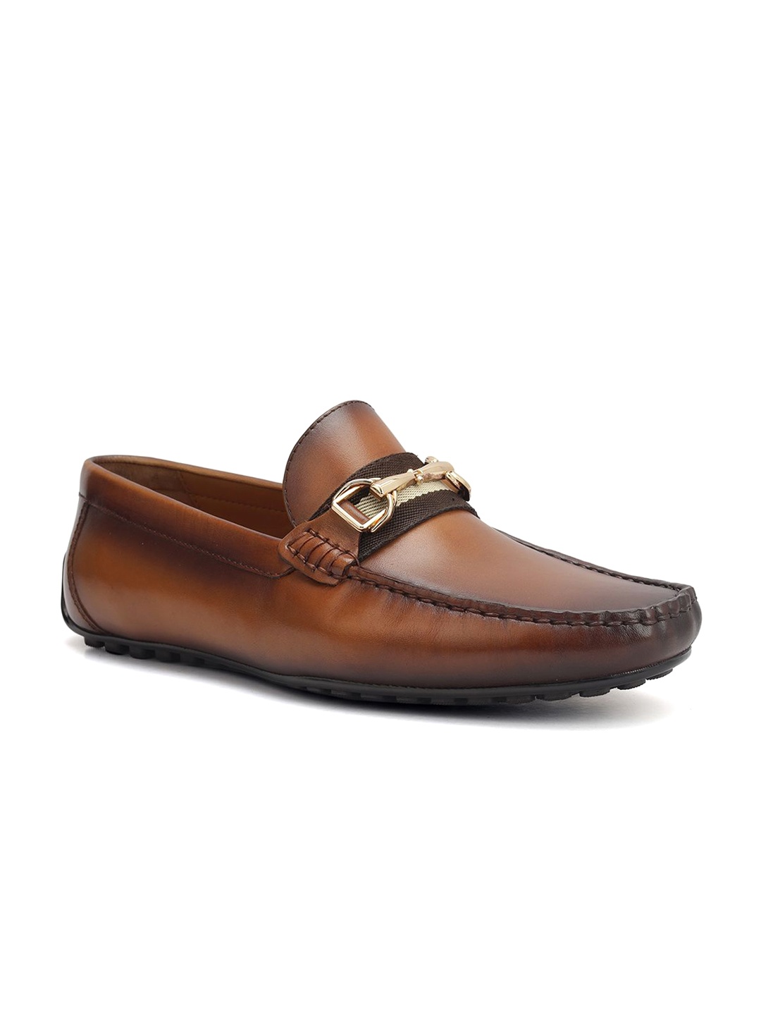 

ROSSO BRUNELLO Men Leather Formal Loafers, Tan