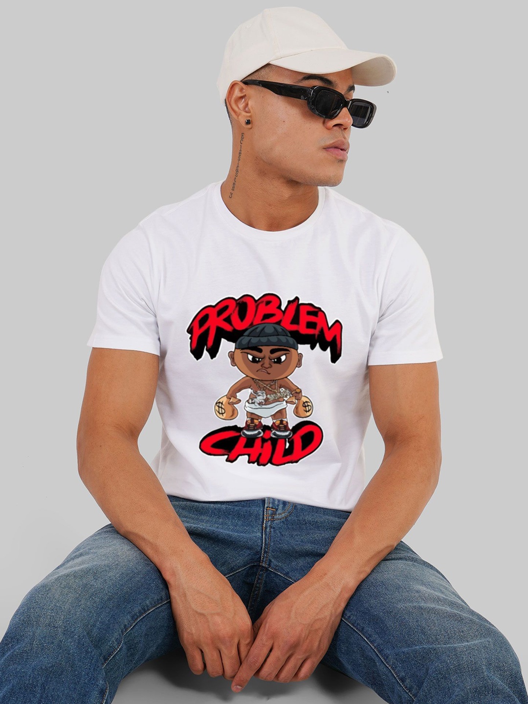 

Underrated Club Men Biker Printed Bio Finish T-shirt, White