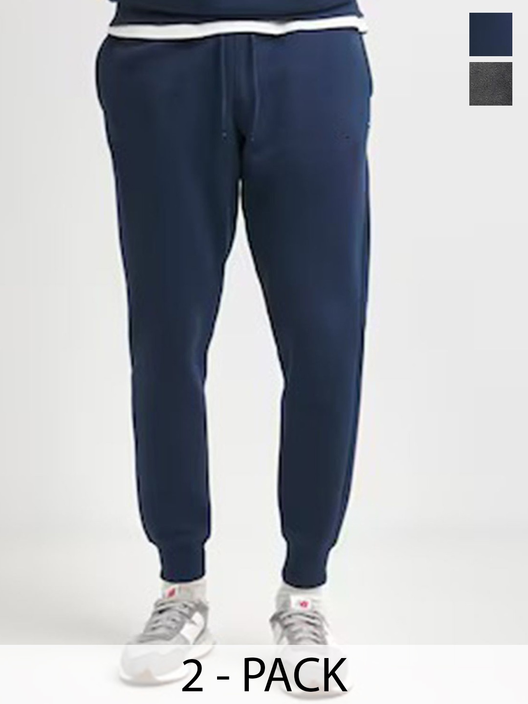 

Moda Rapido Men Pack Of 2 Cotton Mid Rise Joggers, Navy blue