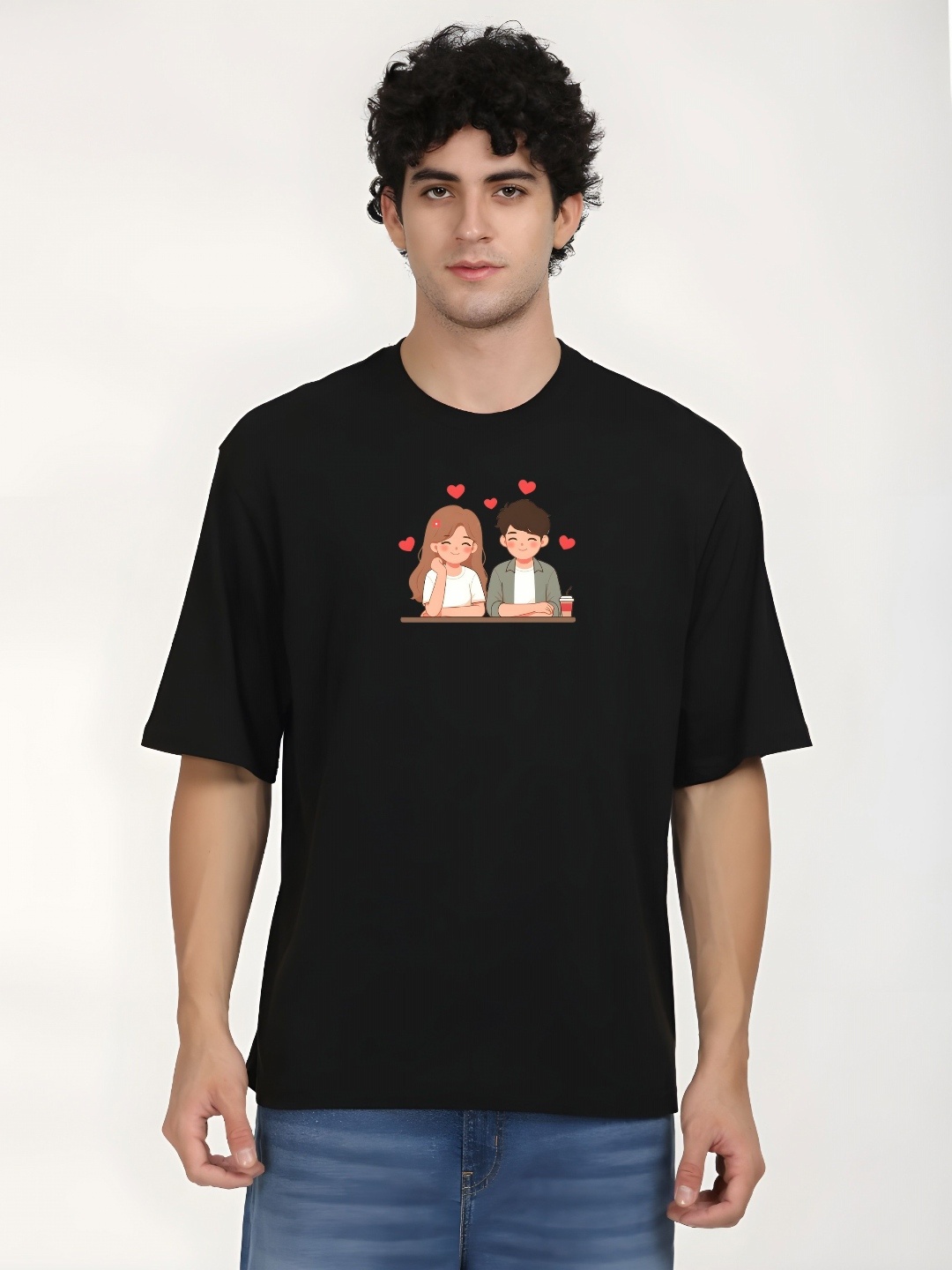 

KAIDO Men Drop-Shoulder Sleeves T-shirt, Black