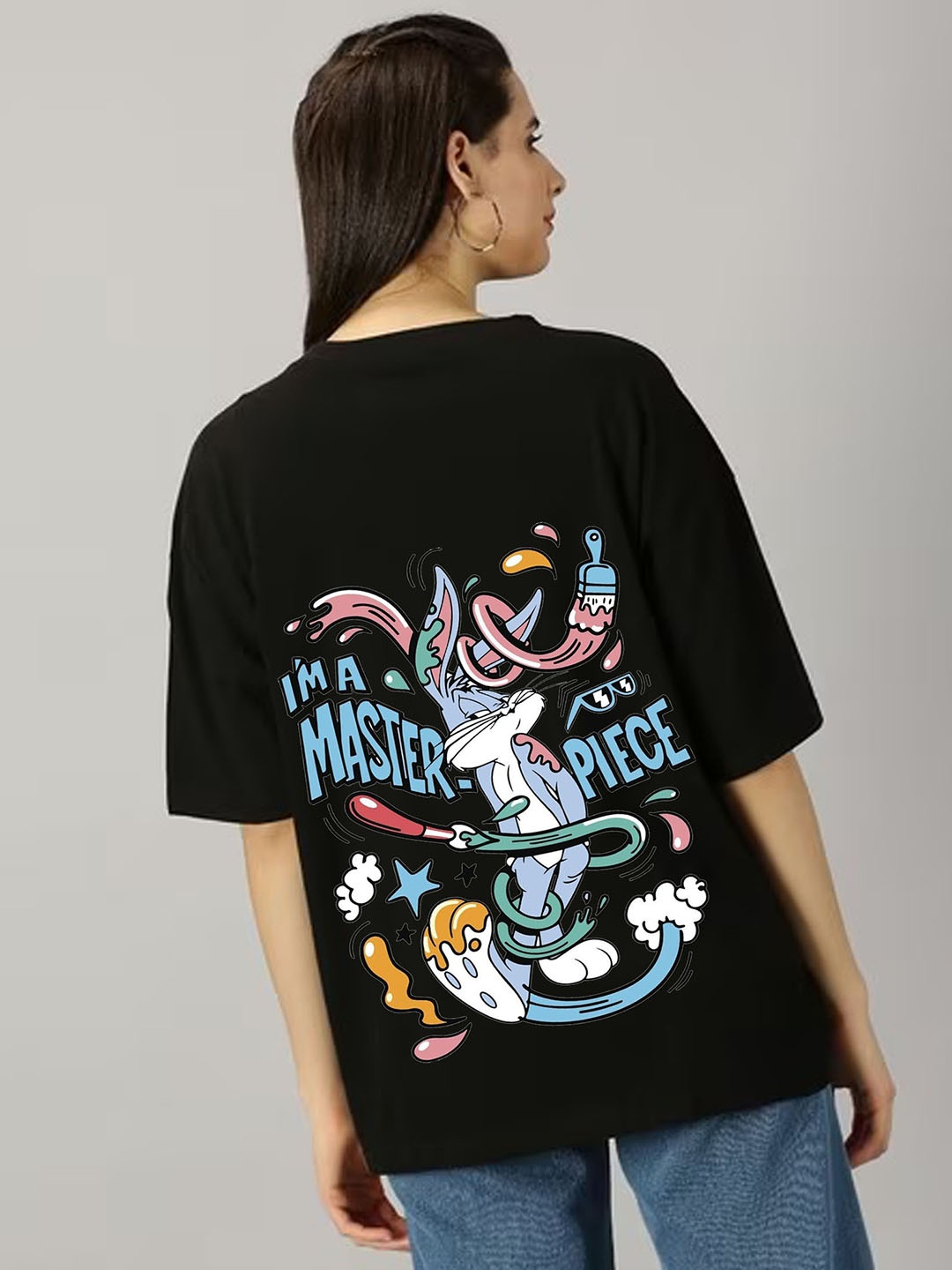

Kushi Flyer Women Printed Pockets T-shirt, Black