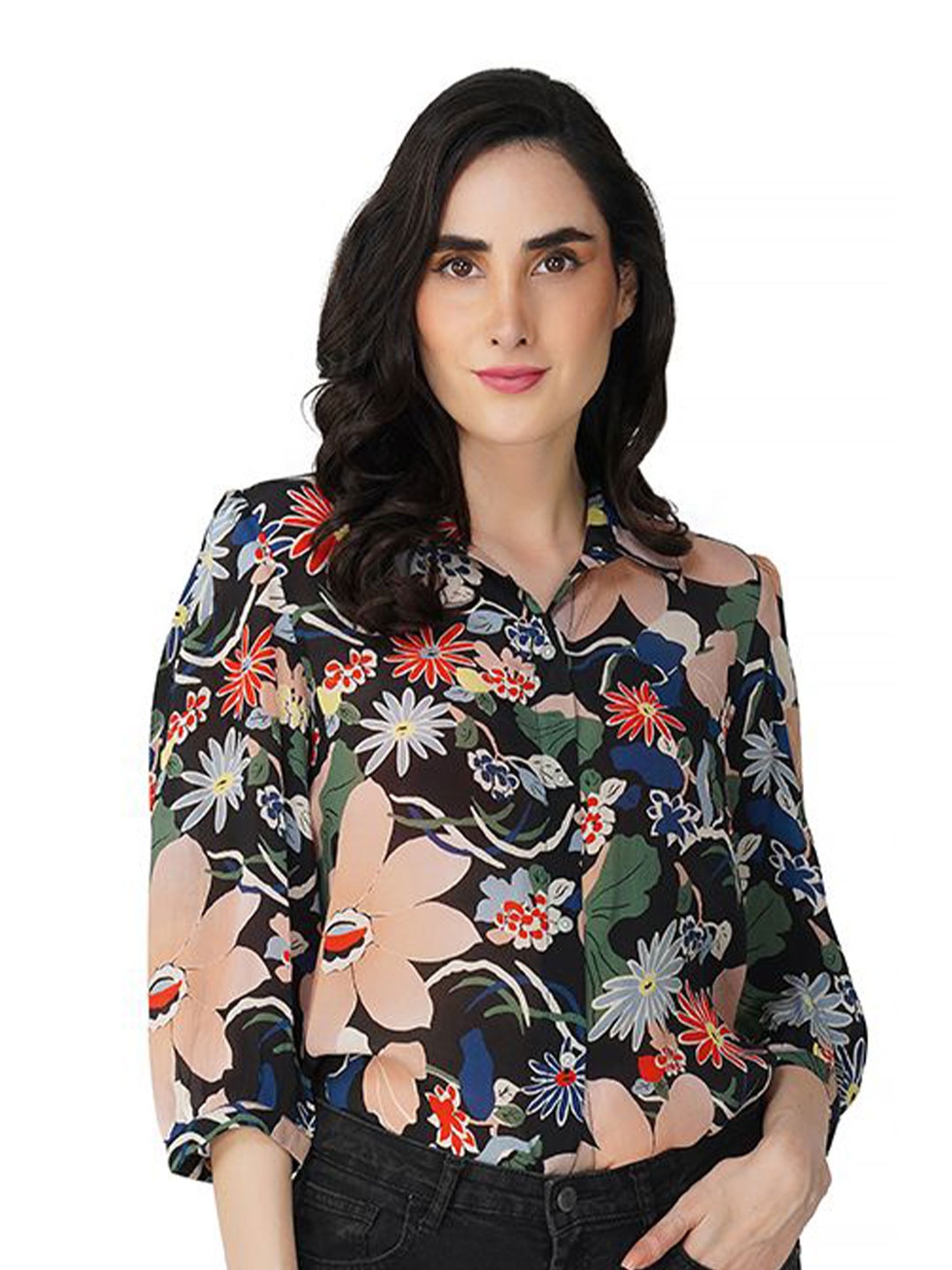 

SZN Women Relaxed Floral Opaque Printed Casual Shirt, Multi