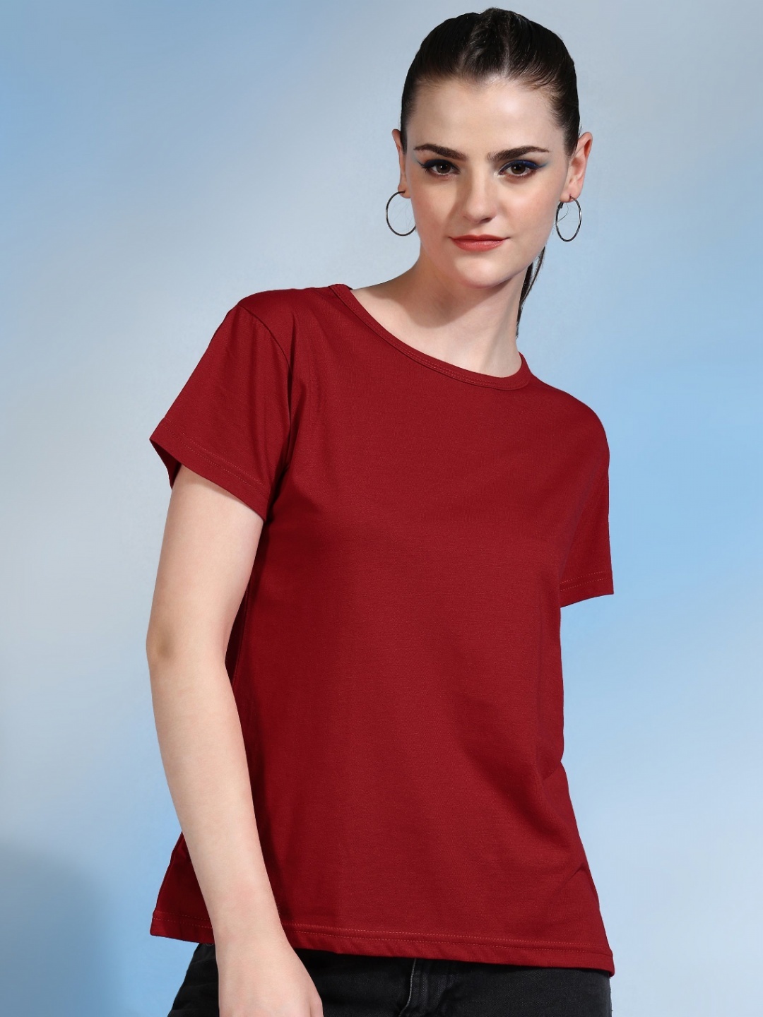 

Moda Rapido Women Bio Finish Pockets T-shirt, Red