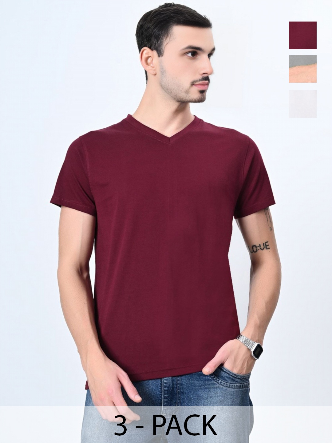 

Enciger Men 3 V-Neck T-shirt, Purple