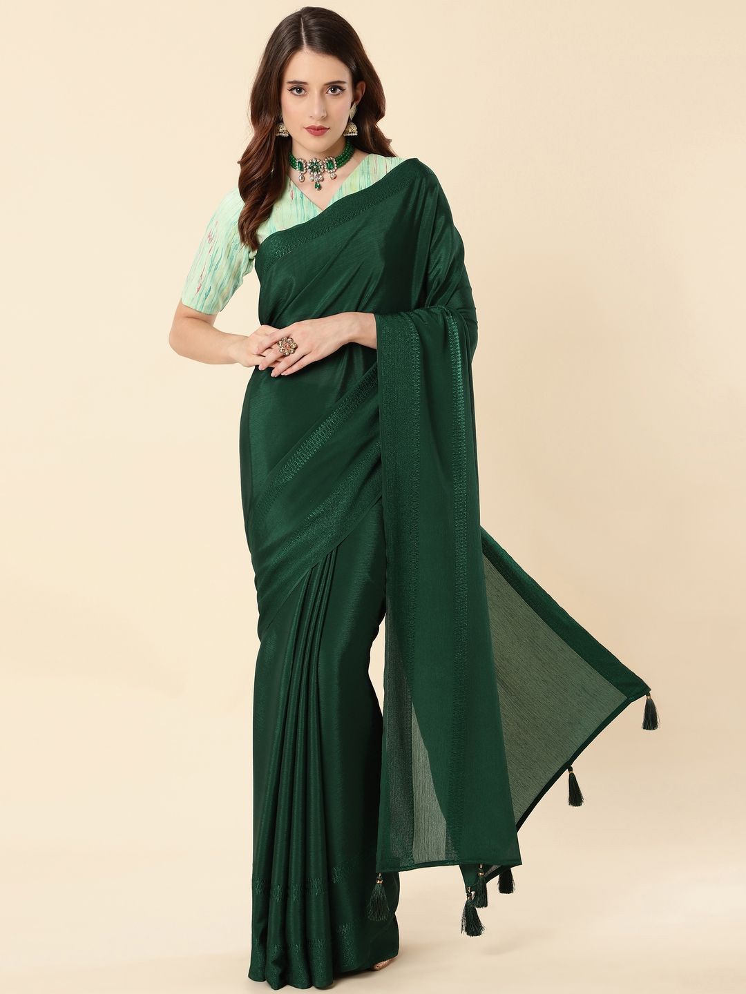 

Suha Woven Design Zari Art Silk Saree, Green