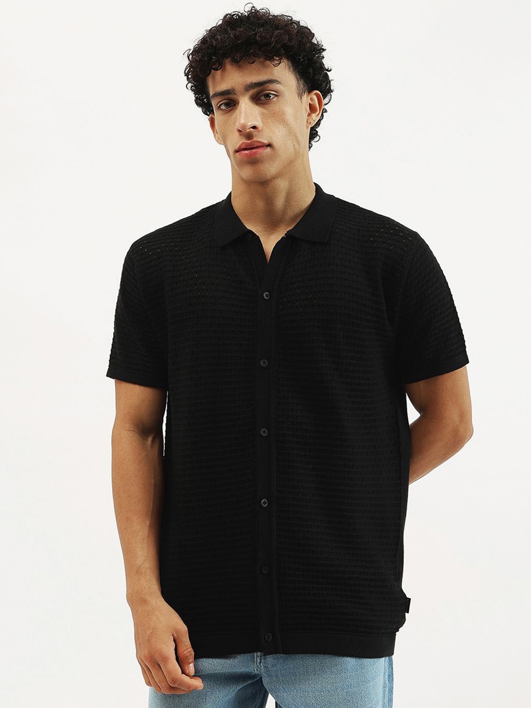 

United Colors of Benetton Men Opaque Casual Shirt, Black