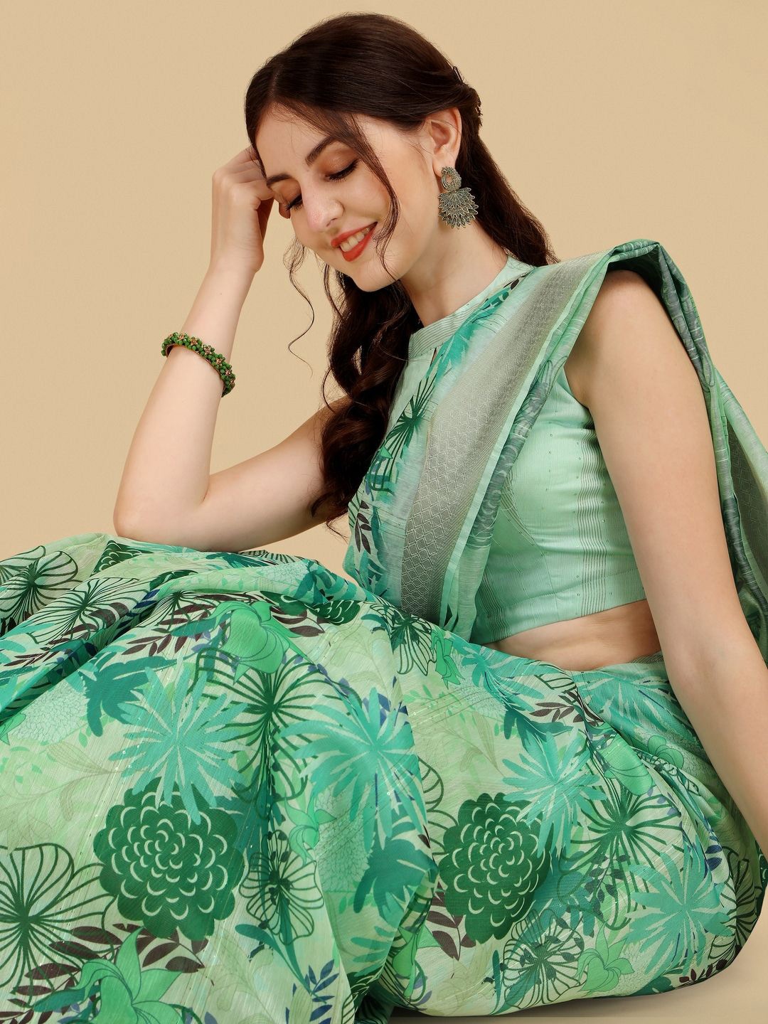 

Suha Floral Zari Saree, Blue