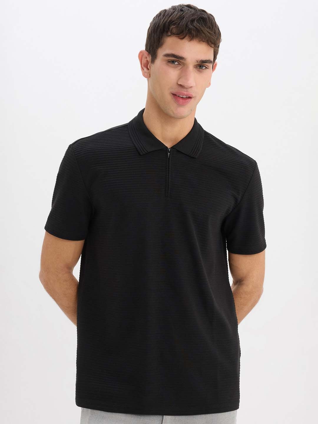 

DeFacto Men Polo Collar Pockets T-shirt, Na