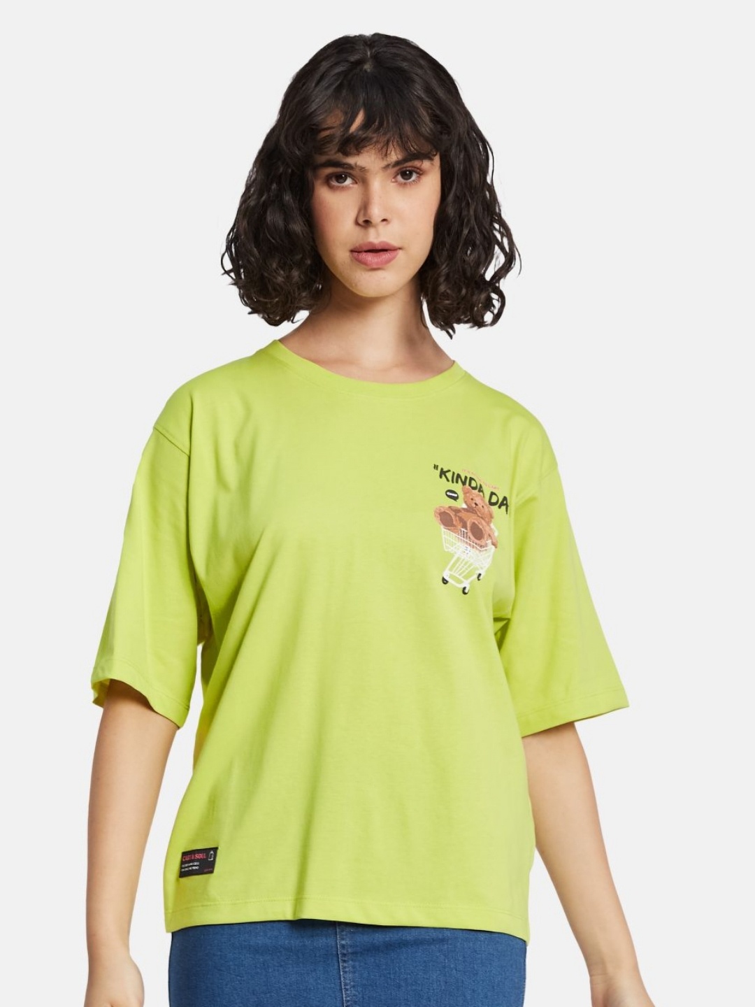

METTLE Women Printed T-shirt, Green
