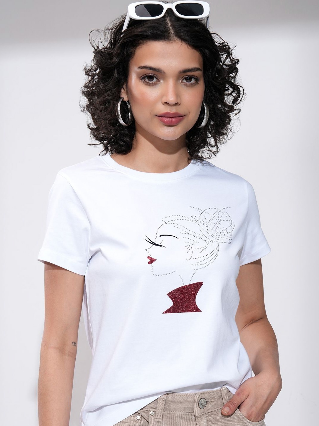 

Tokyo Talkies Women Printed T-shirt, White