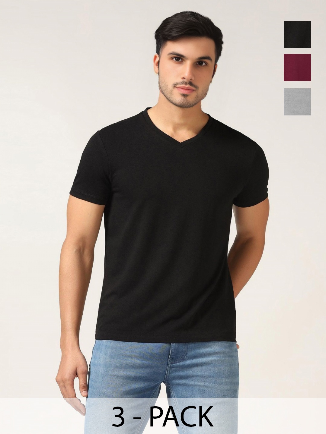 

Enciger Men 3 V-Neck T-shirt, Black