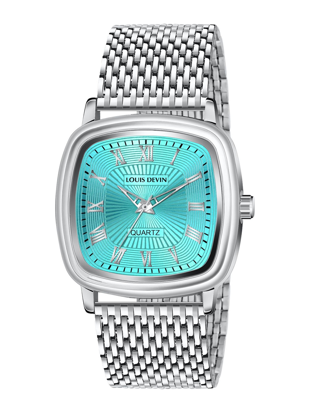 

LOUIS DEVIN Men Brass Embellished Dial & Stainless Steel Bracelet Style Straps Analogue Watch, Silver