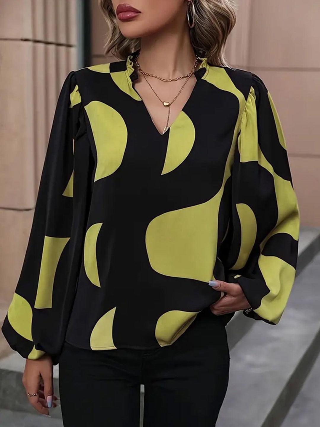 

JC Mode Print Top, Yellow