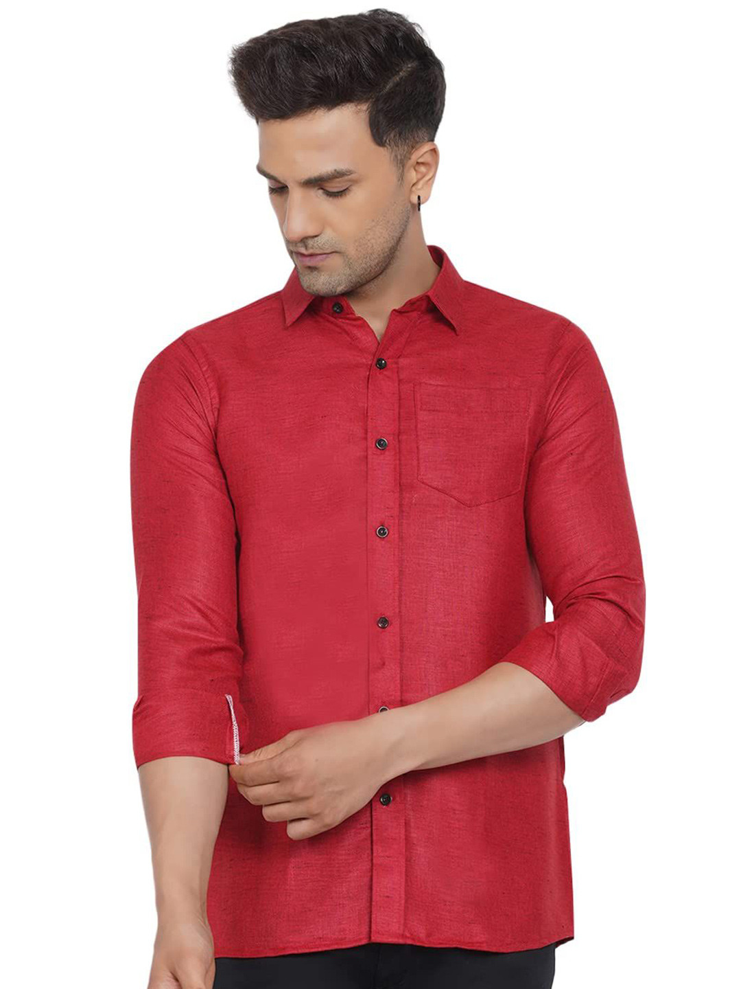 

VEERA PARIDHAAN Men Opaque Printed Casual Shirt, Red
