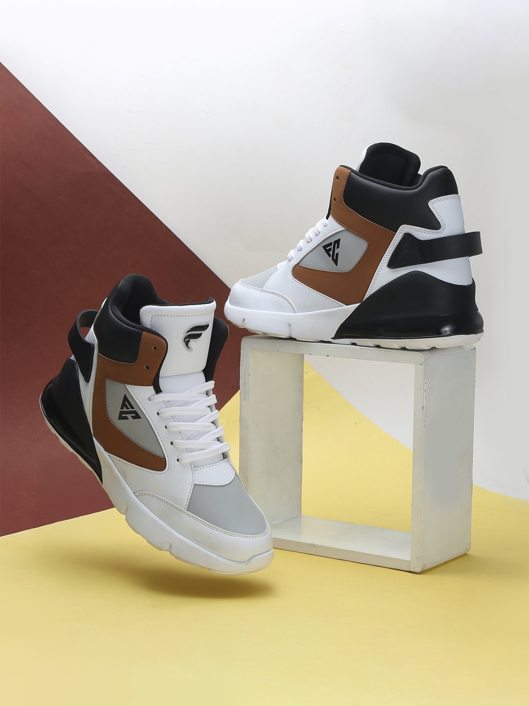 

Field Care Men PU High-Top Sneakers, White