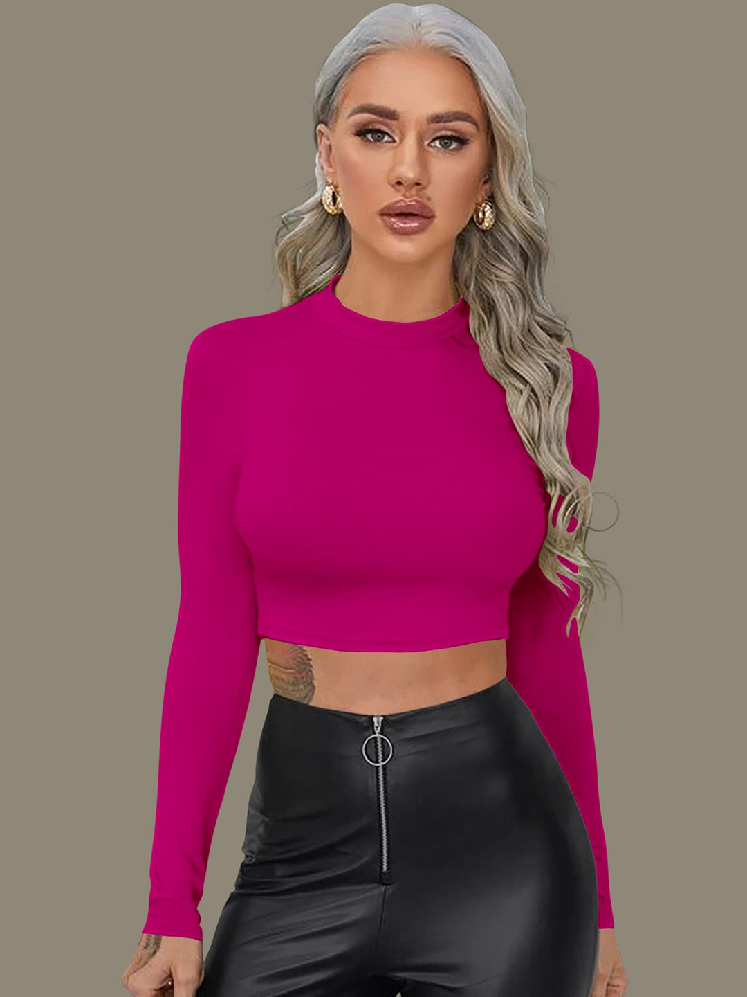 

Dream Beauty Fashion Women Fitted Crop Top, Pink